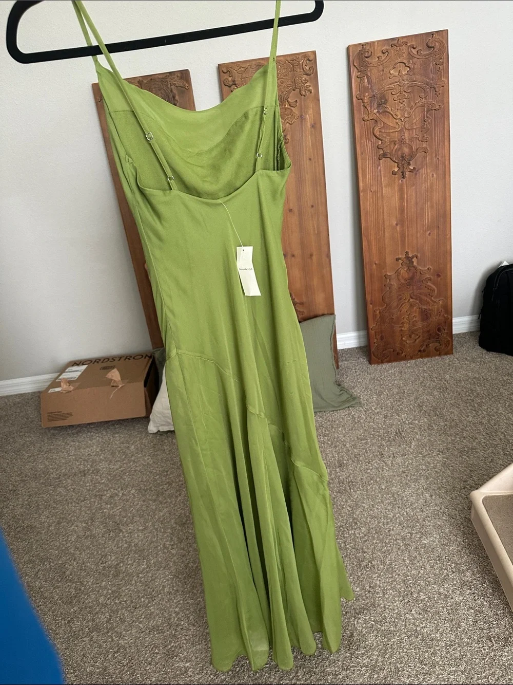 Abercrombie & Fitch Green Maxi Cowl Neck Dress XXSP